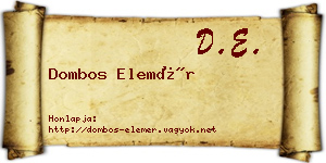 Dombos Elemér névjegykártya