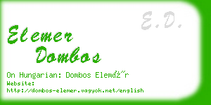 elemer dombos business card